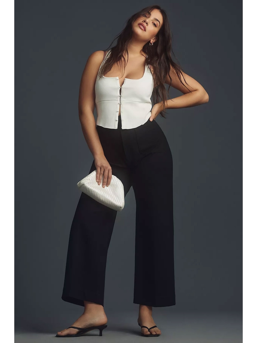 Anthropologie Colette Cropped Wide-Leg Pants by Maeve: Ponte Edition - 23P - Picture 3 of 7